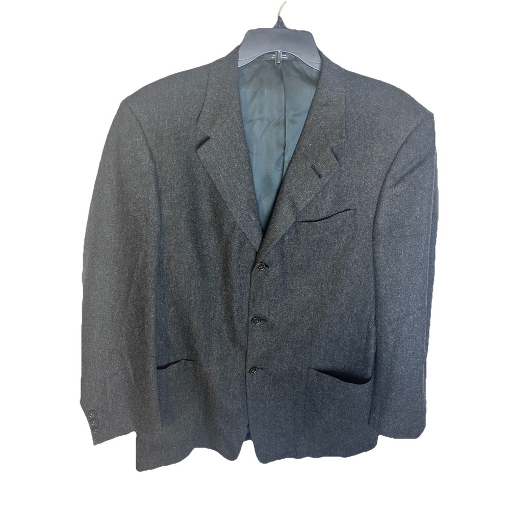 VTG Rogers Grey Wool Overcoat Size 43L Made In USA Union